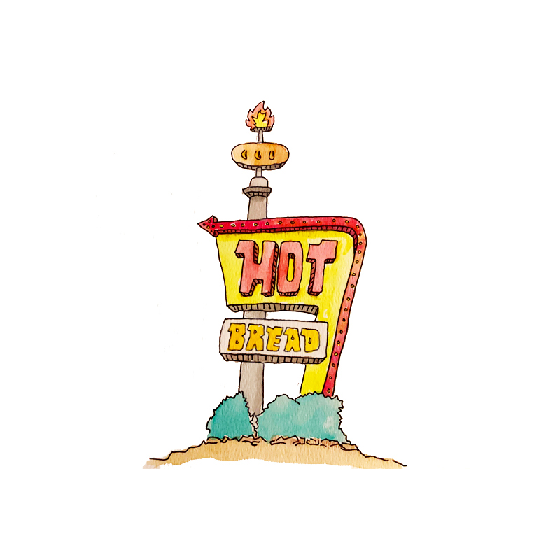 Hot Bread Holiday Inn sign